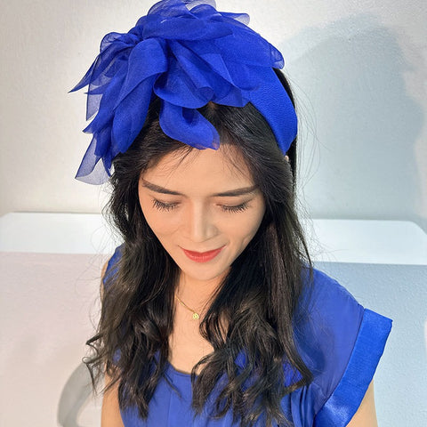 Fashion fabric oversized colorful flower fashion headband - Fashionner