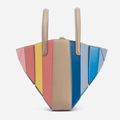 Sac à main à coutures de couleur contrastée, sac de poitrine pour femme, sac à cordon de serrage, sac en bandoulière.