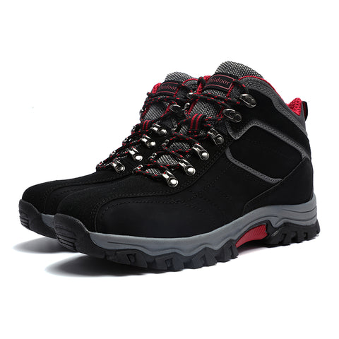 Autumn and Winter Large Men Outdoor Mountaineering Shoes High Top Large Sized Hiking Shoes One Piece Tongue Casual Mountaineer - Fashionner