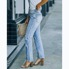 Spring And Summer Leisure Fashion Street Washed Jeans - Fashionner