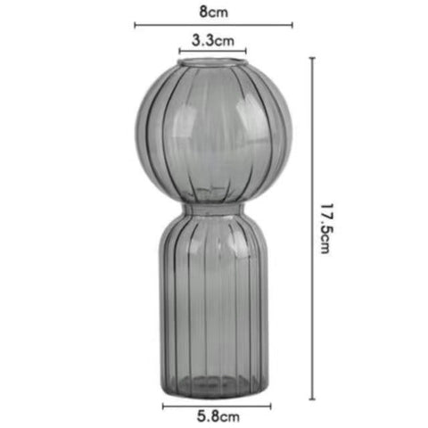 Vase en verre créatif ins, vase en verre transparent rayé, ornements décoratifs de table, vase simple pour fleurs hydroponiques