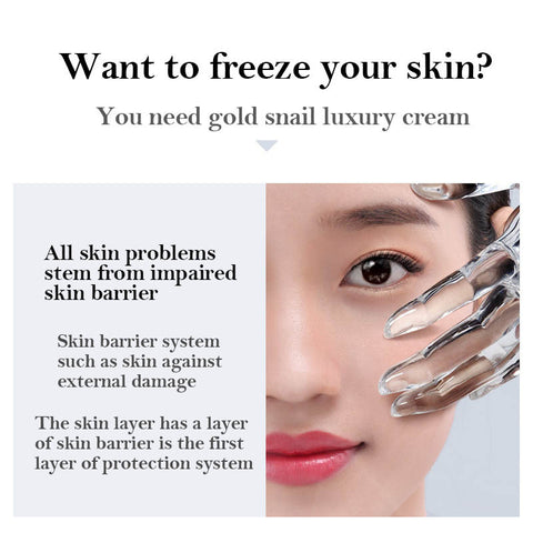 Crème Visage Or 24K Soin Peau Sèche Blanchissante Éclaircissante à la Bave d'Escargot