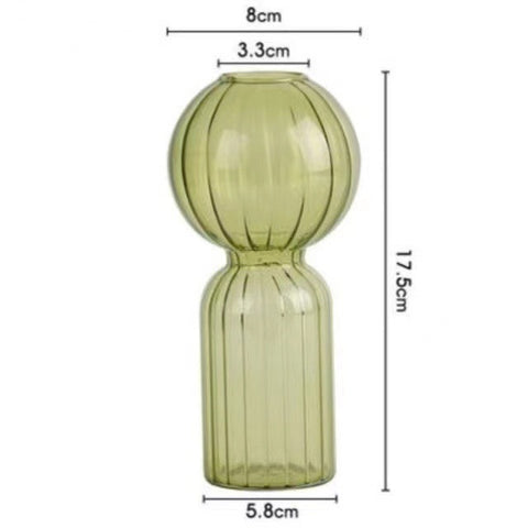 Vase en verre créatif ins, vase en verre transparent rayé, ornements décoratifs de table, vase simple pour fleurs hydroponiques
