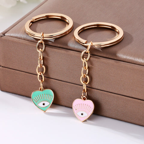 Ornements Pendentifs Mignons en Forme de Cœur pour Couple avec Boucle de Clé