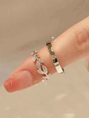 Bague de couple en argent sterling Bagues de couple Bague de mariage Cadeau de Saint-Valentin