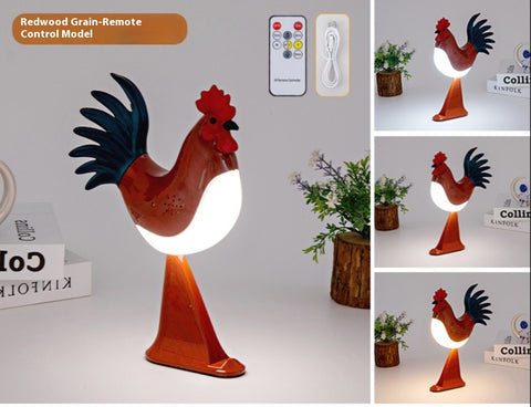 Lampe de Table Décorative Coq USB Originale Décoration Maison