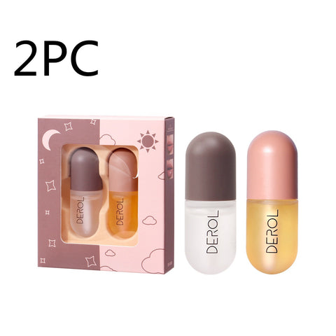 Huile repulpante pour les lèvres Jour Nuit Volume instantané, transparente, nourrissante longue durée, réparatrice, réduit les ridules des lèvres, soin des lèvres, cosmétique de beauté