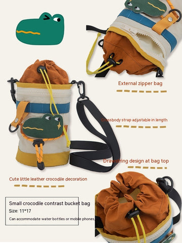 Sac seau portable à bandoulière unique de style camping mignon