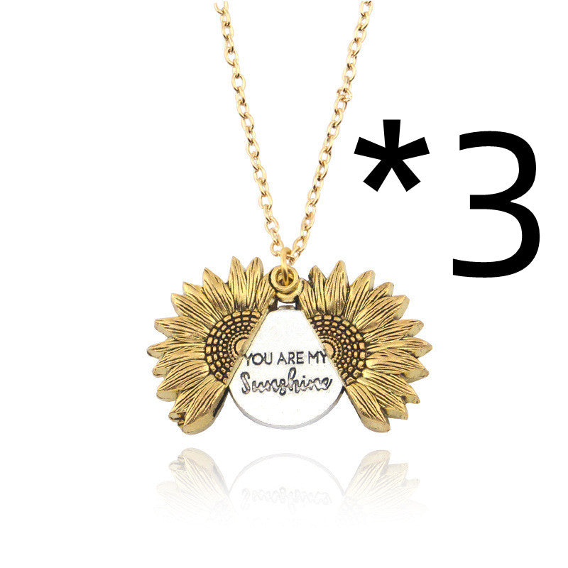 You Are My Sunshine Sunflower Necklace Women Men - Fashionner