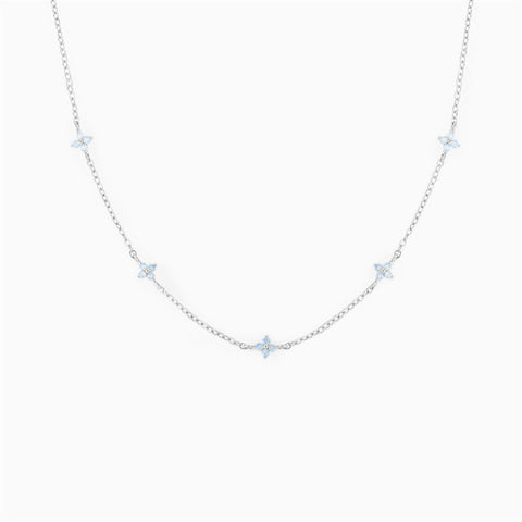 Ins Style Fashion Blue Flower Necklace Vacation Beach Travel Spring Summer Jewelry - Fashionner