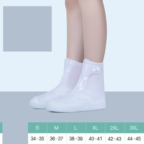 Nouvelles Couvre-Chaussures Imperméables Hautes Réutilisables en PVC Blanc pour Femmes