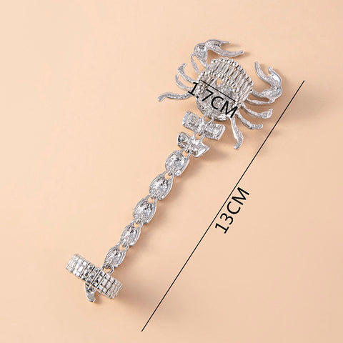 Grande Bague Scorpion Or Argent Cristal Scorpion Queue Élastique Bagues Double Doigt Pour Femmes Hommes