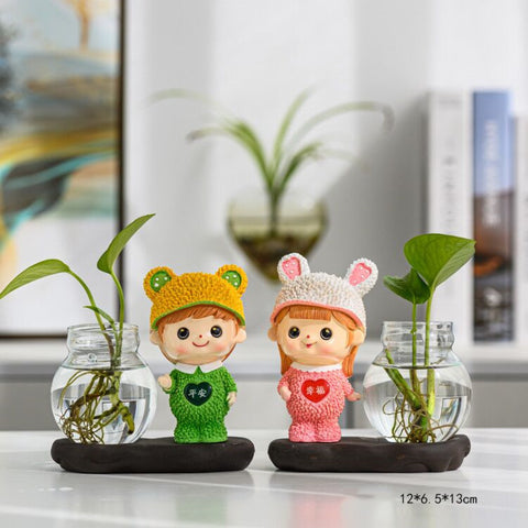 Radis Vert Hydroponique Pots de Plantes et Ustensiles Décorations de Bureau Transparentes Ameublement