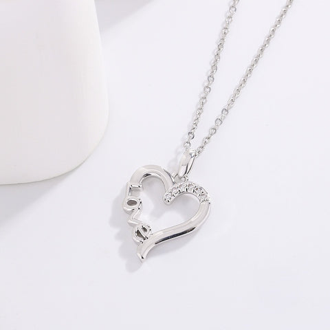 Collier en acier inoxydable avec pendentif Cœur Créatif LOVE pour femme, idéal pour mariage, anniversaire, soirée, accessoire de mode, cadeau.