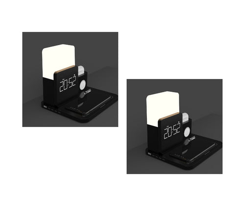 Réveil numérique à LED Veilleuse Chargeur sans fil magnétique