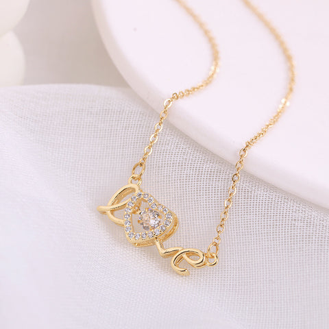Valentines Day Gift New Titanium Steel Necklace Fashion New Love Smart Necklace Female Clavicle Chain Fashion Jewelry Woman - Fashionner