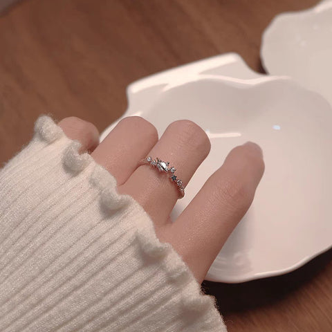 Buy 1 Piece 999 Sterling Silver Saturn & Star Cz Ring, Delicate Celestial Style, For Daily Wear & Valentine'S Gifts online at Fashionner.
