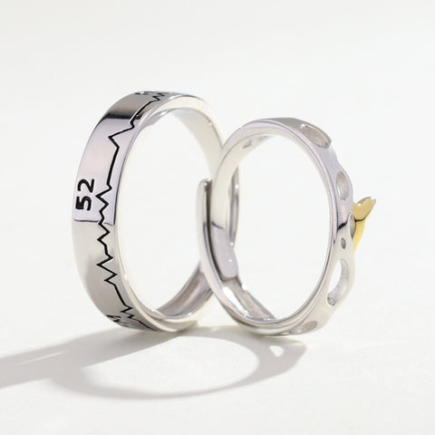 Bague en argent sterling pour couple