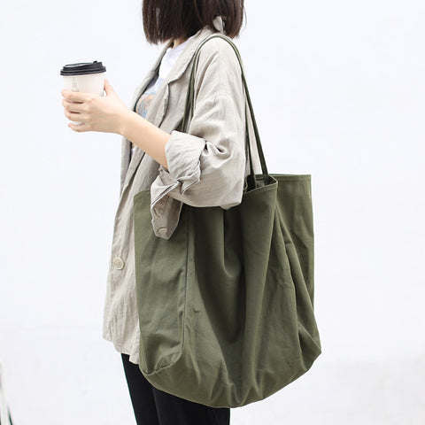 Women Handbags High Capacity Shoulder Bags For Shopping Canvas Totes - Fashionner