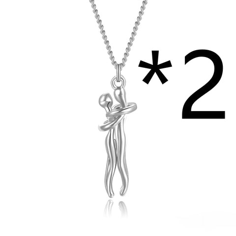 Collier Hot Sale Câlin Affectueux Collier Couple Anniversaire Saint-Valentin Cadeau Mode Punk Style Urbain Pendentif Collier
