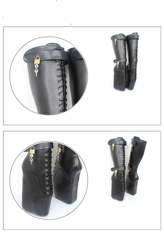 High Heel Plus Size Elastic Slim Fit Tied High Leg Boot - Fashionner