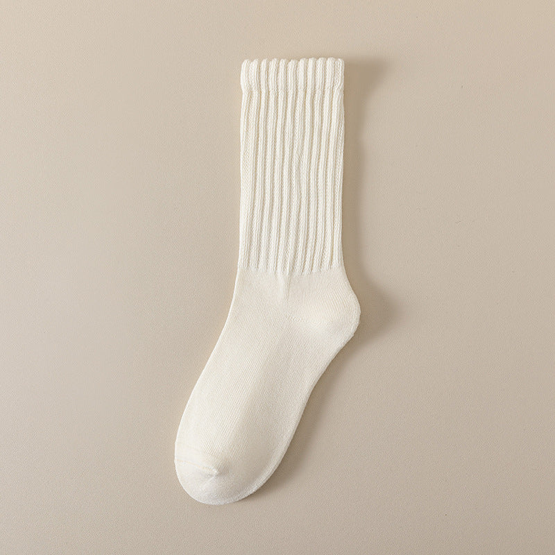 Winter Fleece-lined Thickened Middle Tube Cotton Thermal Terry Long Tube Casual Socks - Fashionner