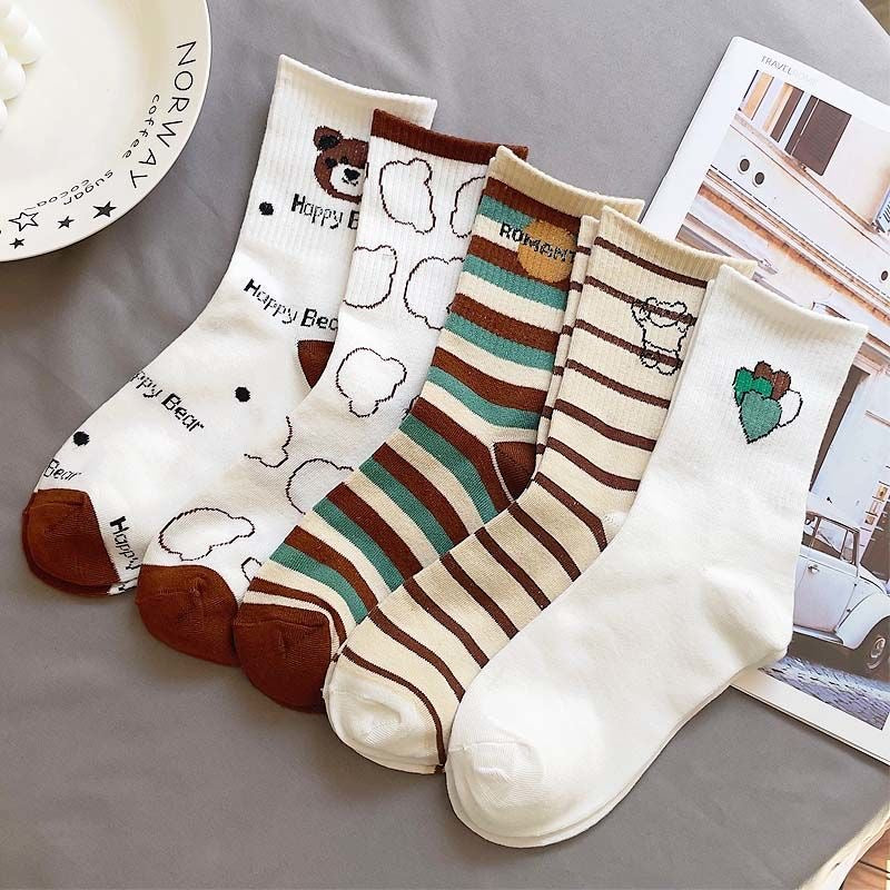 Women's Fashionable Hundred Cute Sweat Absorbent Long Socks - Fashionner