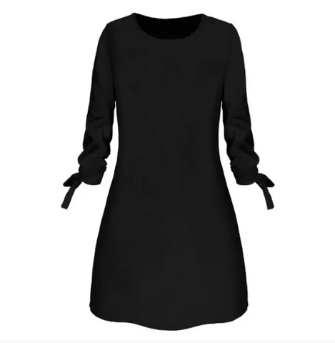 Women Elegant Dress Cat Print Bow O Neck Long Sleeve Party Mini Dresses Casual Ladies Elegant Dress Autumn Spring Dresses - Fashionner
