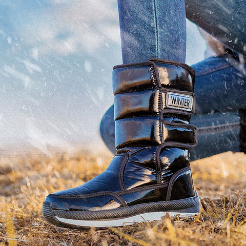 Thick Cotton Shoes Winter Fleece-lined Warm Women's Mid-calf Lightweight Non-slip Snow Boots - Fashionner