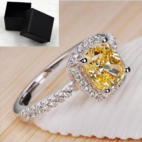 Bagues pour femmes, mariage nuptial, Anelli, bijoux tendance, bague de fiançailles, couleur or blanc, Anillos