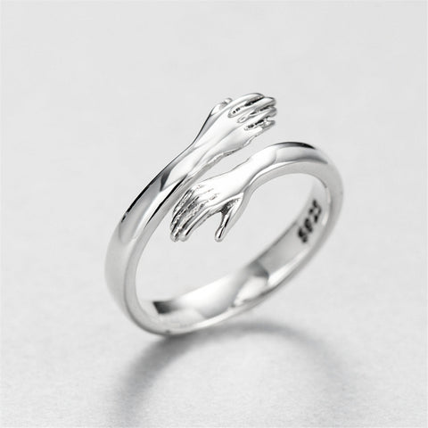 Bague de couple étreinte d'amour
