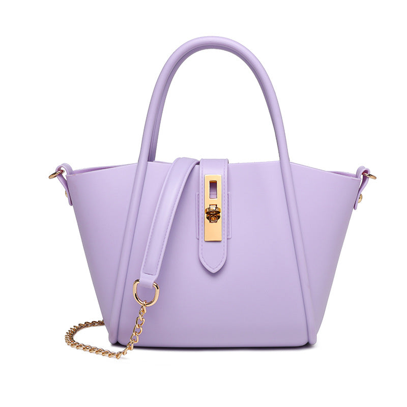 Portable Women's Leather Fashion Vegetable Basket Shoulder Messenger Bag - Fashionner