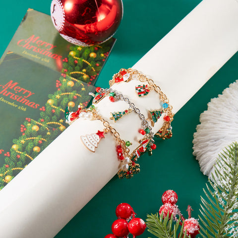 Bracelet de Noël personnalisé Arbre de Noël Père Noël Pendentif Bracelet Pour Femmes Bijoux