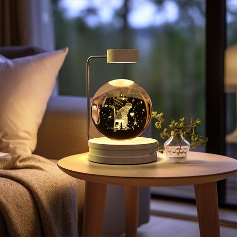 Veilleuse d'intérieur dinosaure cosmique boule de cristal, alimentée par USB, lumière chaude de chevet, cadeau d'anniversaire
