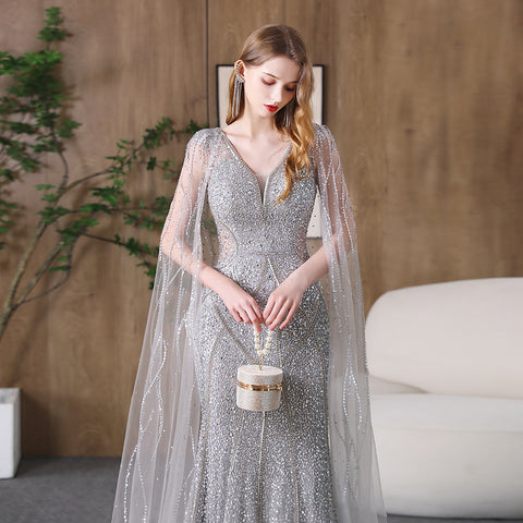 Robe de soirée sirène amincissante pour hôtesse de banquet