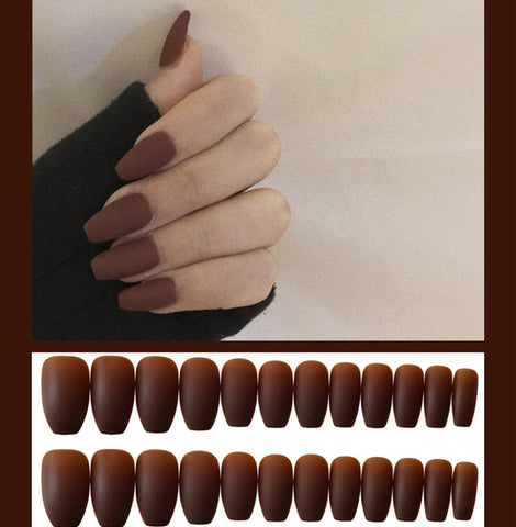 Frosted ballet fake nails - Fashionner