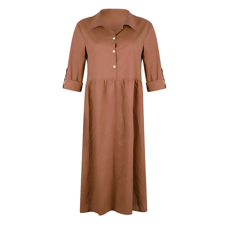 Loose button midi dress