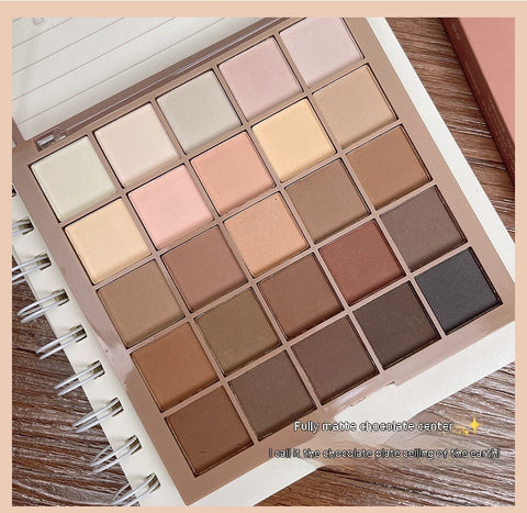 Palette de Fards à Paupières 25 Couleurs Lucky Cube Scintillant Mat Couleurs Terre Orange Marron