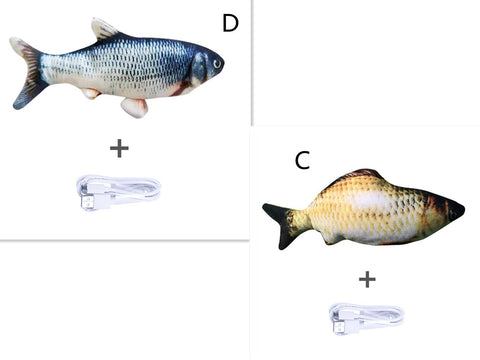 Version sans herbe à chat - Jouet électrique de simulation de poisson sauteur