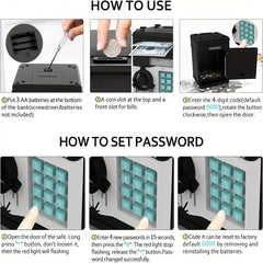 Electronic Piggy Bank ATM Bank - Perfect Gift for Kids to Save Money! - Fashionner