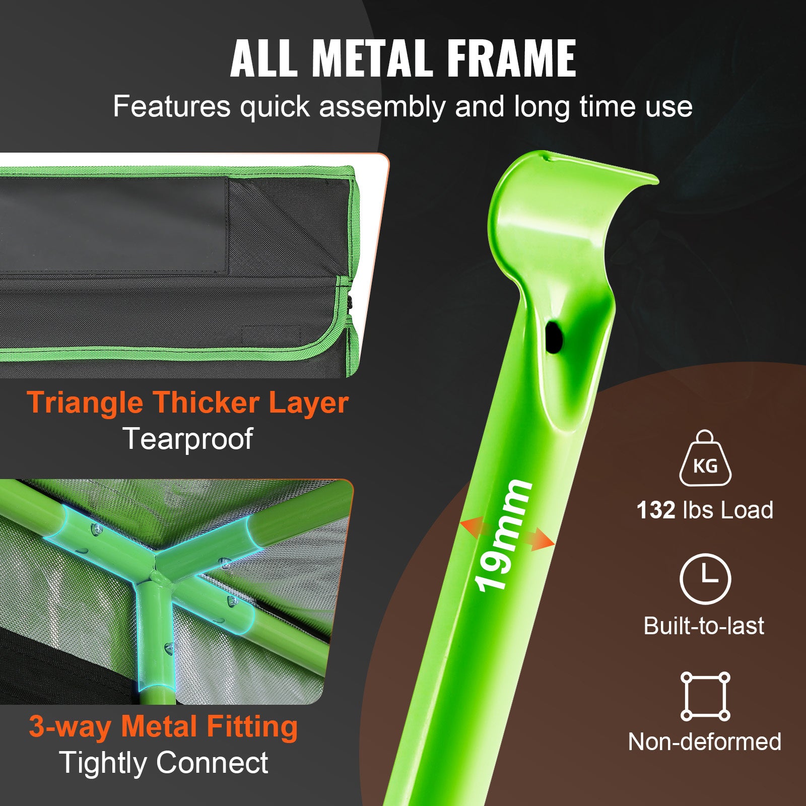 VEVOR 10x10 Grow Tent, 120'' X 120'' X 80'', High Reflective 600D Mylar Hydroponic Growing Tent With Observation Window, Tool Bag And Floor Tray For Indoor Plants Growing