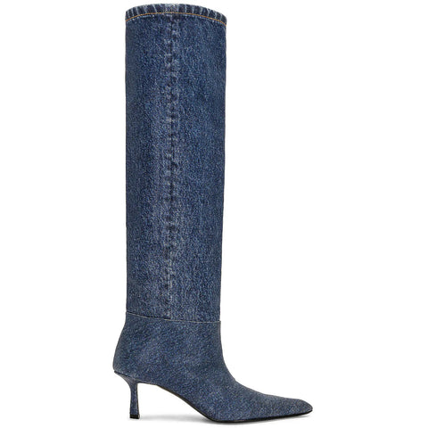 European And American Style Square Toe Cowboy Boot Women's Casual Pleated Pile Style Boots Stiletto Heel - Fashionner