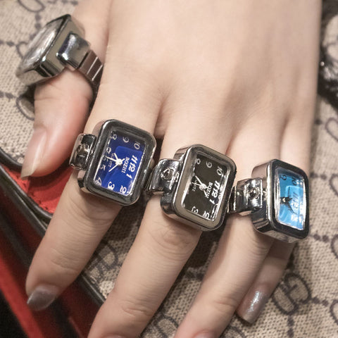 Mini-montre bague couple mode