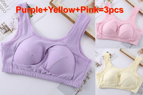 Soutien-gorge Grande Taille pour Femmes, Coton Anti-Choc, Haut de Nuit, Sans Boucles, Lingerie Sans Armature avec Coussinets Amovibles