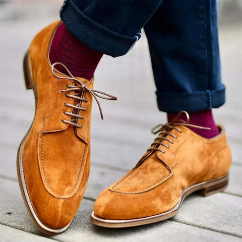 Chaussures richelieu en daim style britannique pour homme