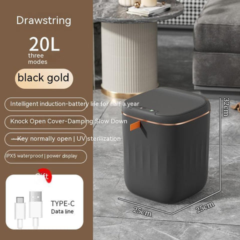 Poubelle intelligente avec couvercle pour chambre et salon, boîte de rangement de cuisine, poubelle à induction, petite poubelle de voiture, poubelle intelligente automatique, poubelle intelligente