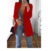 Blazer cardigan fin à revers élégant