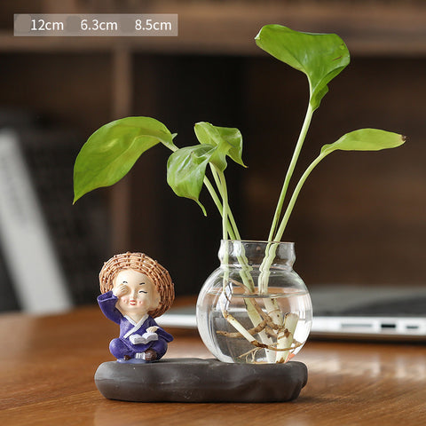 Radis Vert Hydroponique Pots de Plantes et Ustensiles Décorations de Bureau Transparentes Ameublement