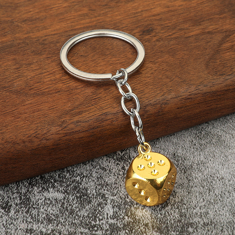 Zinc Alloy Playing Cards Gambler Dice Mahjong Keychain