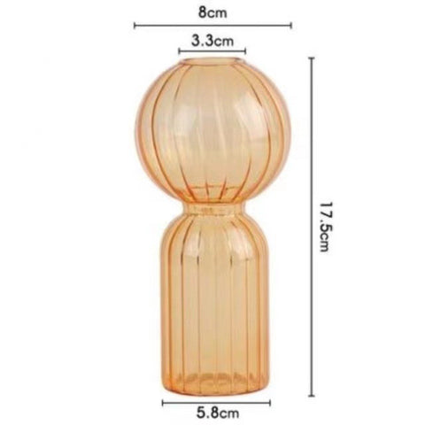 Vase en verre créatif ins, vase en verre transparent rayé, ornements décoratifs de table, vase simple pour fleurs hydroponiques